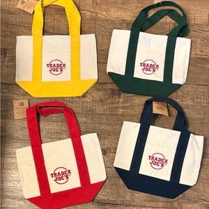 NWT! Individual sale Mini Canvas Tote Bag - colors: Red, Yellow, Green, Blue